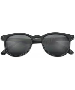 Round Sunglass Stop - Vintage Inspired Horned Rim Round P-3 Unisex Sunglasses (Matte Black - Smoke Lens) - CY1272Q8M5L $13.04