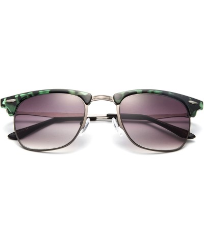 Rimless "Luciano" Semi-Rimless Vintage Design with UV400 Gradient Lenses Fashion Sunglasses - CZ18GAEYZ34 $26.12