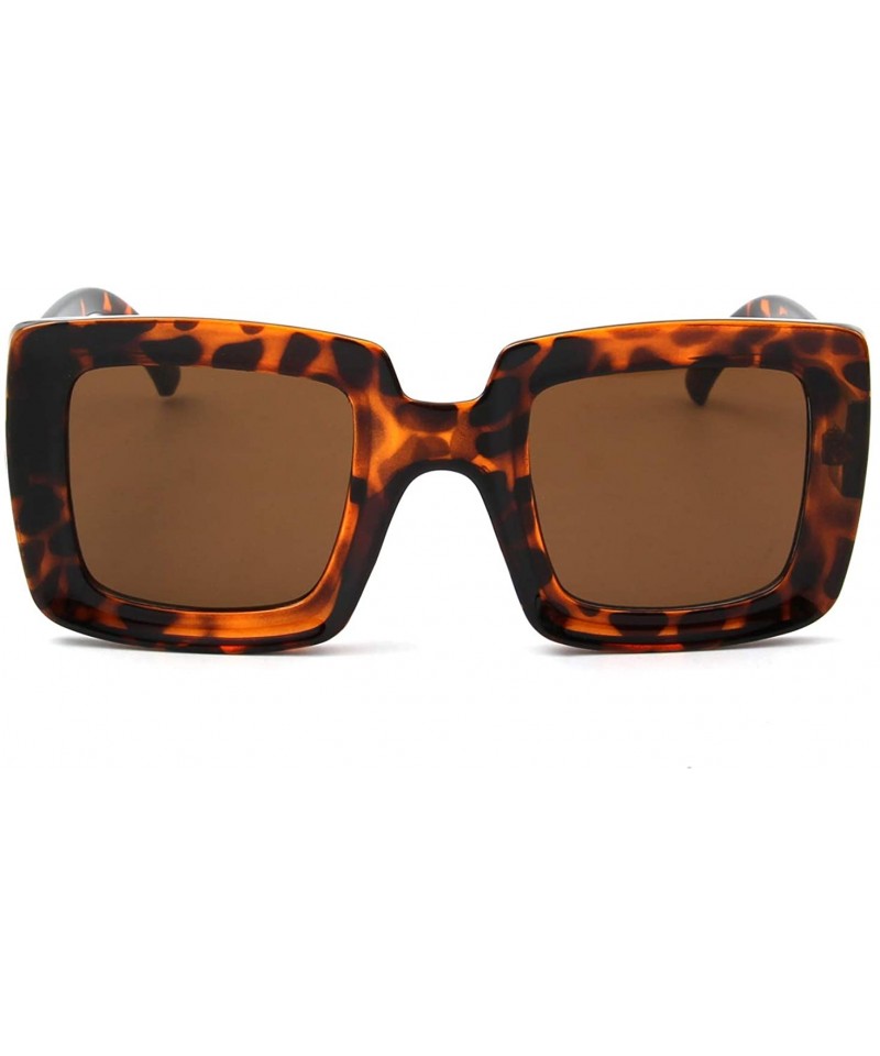 Square Women Retto Bold Square Fashion Sunglasses - Tortoise - CA198N3WD62 $13.01