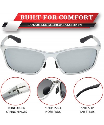 Sport Polarized Aircraft Al-Mg Driving Sport Fishing Sunglasses For Women Men - Nickle Silver - Polarized Ice Tech - CM18HWQA...