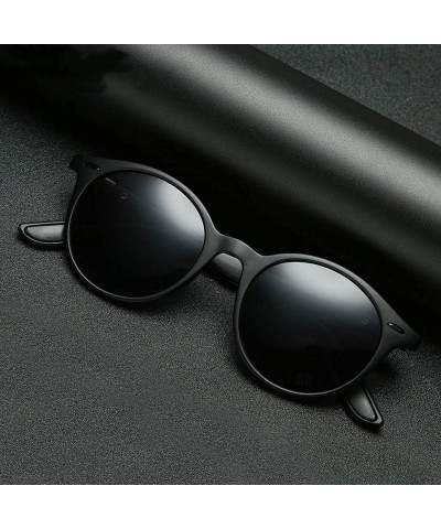Oversized Outdoor Polarized Men Sunglasses Luxury Round Rivet Women Sun Glasses Mens Driving Sunglass Womens - Black Red - CZ...