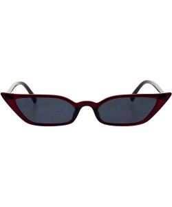 Rectangular Skinny Rectangular Cateye Sunglasses Womens Vintage Retro Fashion Shades - Burgundy - C718GRWLC6U $11.69