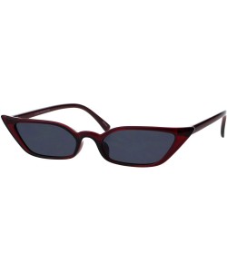 Rectangular Skinny Rectangular Cateye Sunglasses Womens Vintage Retro Fashion Shades - Burgundy - C718GRWLC6U $11.69