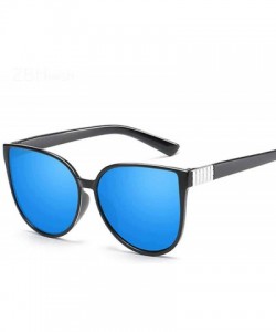 Aviator Sexy Cat Eye Sunglasses Women Luxury Brand Fashion Retro Sun Glasses Purple - Blue - C318Y4T64GY $9.10