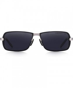 Rectangular Retro Driving Polarized Driving Sunglasses for Men Rectangular Men's Sun glasses - Siver_s - CE18KIGKNGO $15.15
