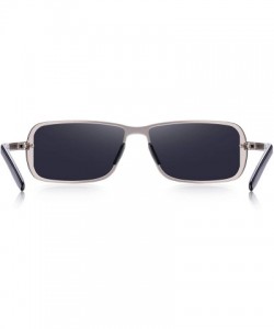 Rectangular Retro Driving Polarized Driving Sunglasses for Men Rectangular Men's Sun glasses - Siver_s - CE18KIGKNGO $15.15