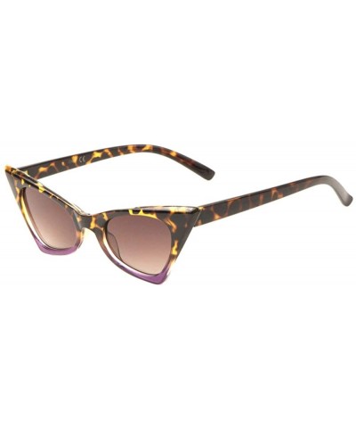 Cat Eye Super Dark Lens Sharp Geometric Cat Eye Sunglasses - Purple Demi - CR1983K7M6K $28.81