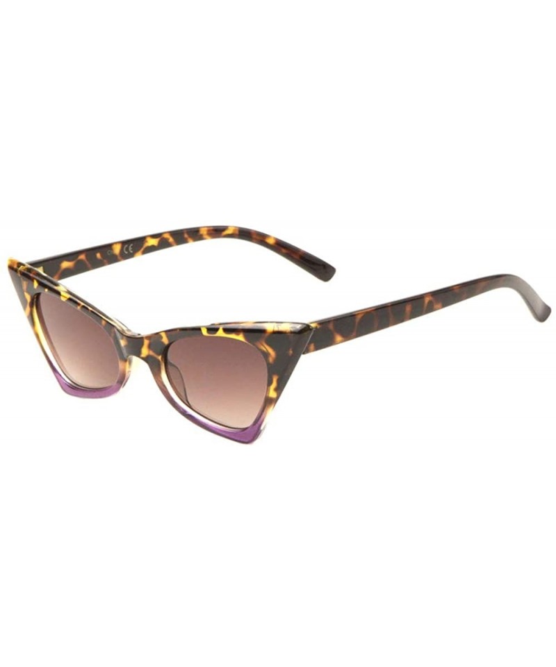 Cat Eye Super Dark Lens Sharp Geometric Cat Eye Sunglasses - Purple Demi - CR1983K7M6K $14.76