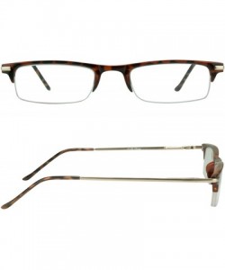 Rimless Reading Glasses Thin Semi Rimless rectangular Frame 2 Pairs Multi Pack Men Women - Tortoise - C51885UZTWY $14.77