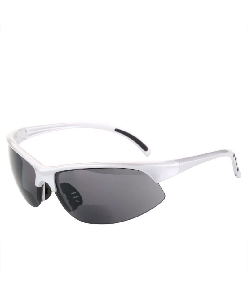 Wrap The Wind Breaker" Sport Wrap Polarized Bifocal Sunglasses for Men and Women - Silver - CD18CX9YOWL $28.20
