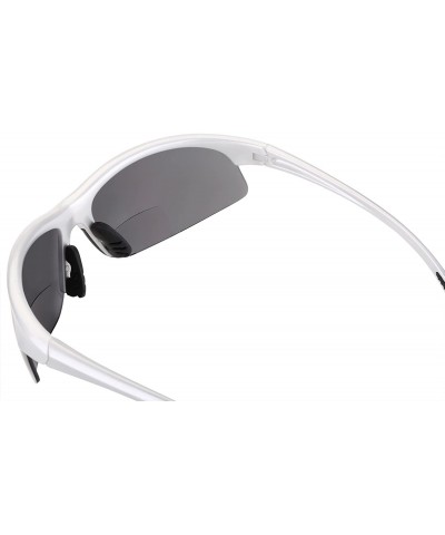 Wrap The Wind Breaker" Sport Wrap Polarized Bifocal Sunglasses for Men and Women - Silver - CD18CX9YOWL $28.20