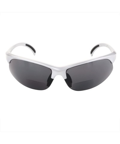 Wrap The Wind Breaker" Sport Wrap Polarized Bifocal Sunglasses for Men and Women - Silver - CD18CX9YOWL $28.20