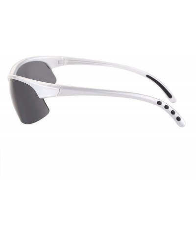 Wrap The Wind Breaker" Sport Wrap Polarized Bifocal Sunglasses for Men and Women - Silver - CD18CX9YOWL $28.20