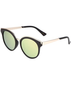 Oversized Mod Round Sunglasses for Women Men UV Protected Runway Fashion - Black - CD17YTREGQ0 $10.34