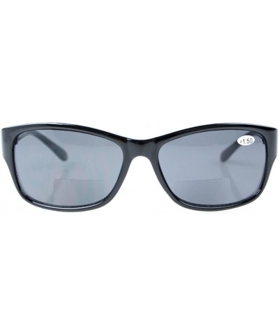 Wrap Sunshine Readers Polarized Bifocal Sunglasses Black +1.5 with case - Polarized Black - CG12FOI2JV7 $36.57