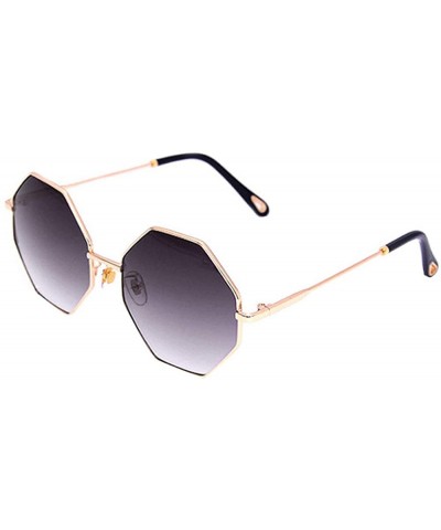 Sport Women Hipster Polygon Shape Sunglasses Thin Metal Frame Sun Glasses - Grey Lens - C618NAK5ION $28.24