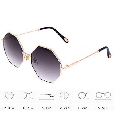 Sport Women Hipster Polygon Shape Sunglasses Thin Metal Frame Sun Glasses - Grey Lens - C618NAK5ION $15.84