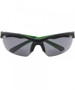 Rimless Retro Mens Womens Sports Half-Rimless Bifocal Sunglasses - Black Frame/Green Arm - CN189X6GIIE $11.16