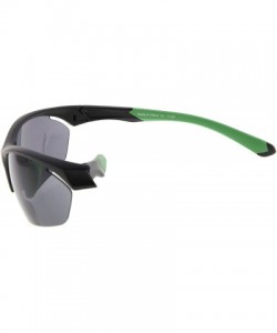 Rimless Retro Mens Womens Sports Half-Rimless Bifocal Sunglasses - Black Frame/Green Arm - CN189X6GIIE $11.16