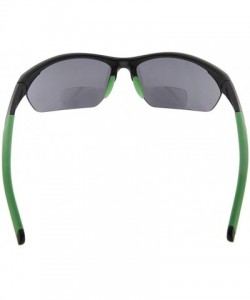 Rimless Retro Mens Womens Sports Half-Rimless Bifocal Sunglasses - Black Frame/Green Arm - CN189X6GIIE $11.16