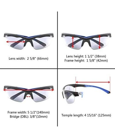 Rimless Retro Mens Womens Sports Half-Rimless Bifocal Sunglasses - Black Frame/Green Arm - CN189X6GIIE $11.16