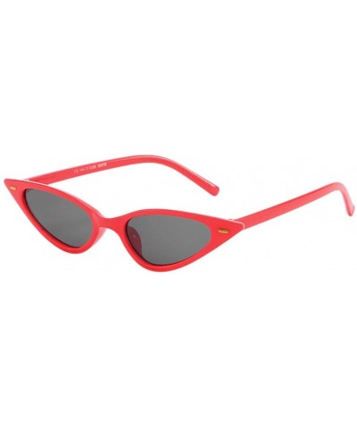 Sport Unisex Fashion Small Frame Sunglasses Vintage Retro Cat Eye Sun Glasses (Color-C) - Color-c - C718NAS59LI $16.25