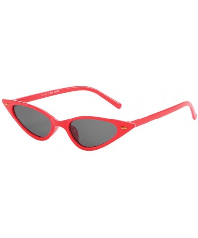 Sport Unisex Fashion Small Frame Sunglasses Vintage Retro Cat Eye Sun Glasses (Color-C) - Color-c - C718NAS59LI $6.76