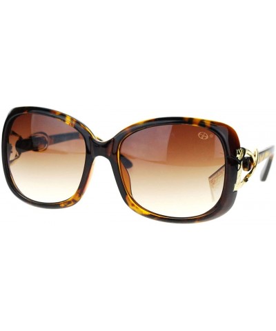 Rectangular Womens Square Rectangular Ribbon Jewelry Trim Hinge Butterfly Sunglasses - Tortoise - CB11YHWJOHT $12.75