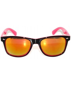 Wayfarer New Fashion Retro 2 Tone Vintage Style Sunglasses Mirror Lens. (White-Black-Mirror - Mirror) - CJ11NRVMK4F $11.05