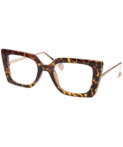 Oversized Anti-Blue Block Light Pearl Inlay Arm Cat Eye Reading Glasses - Anti Blue - Leopard Frame - C718X6OHTUM $12.20