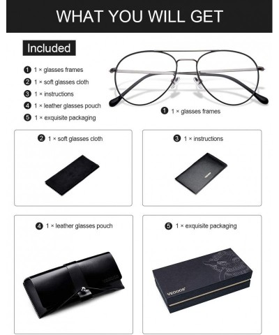 Aviator Blue Light Blocking Glasses Men Women Clear Lightweight Eyeglasses Frame for Computer Reading/Gaming/TV/Phones - CF18...