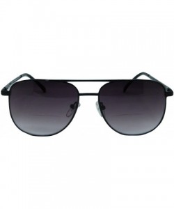 Aviator Miami Square Retro Aviator Bifocal Sunglasses Set - Pewter - CW18G72L7HH $16.07