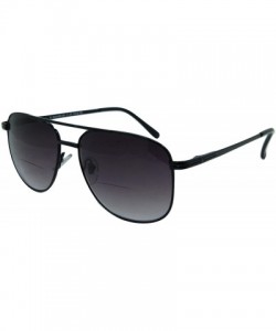 Aviator Miami Square Retro Aviator Bifocal Sunglasses Set - Pewter - CW18G72L7HH $16.07