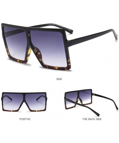 Square Retro Square Large Frame Sunglasses Men Women Unisex Eyewear Plastic Outdoor New (2) - C518D6G9OSE $11.21