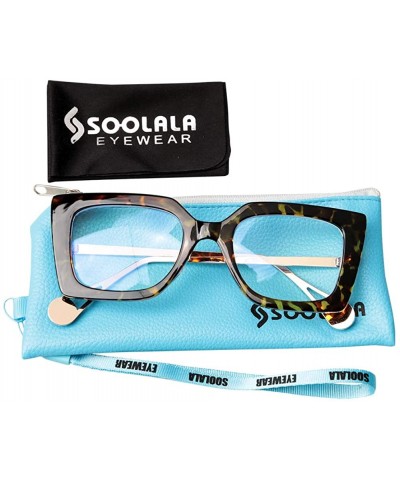 Oversized Anti-Blue Block Light Pearl Inlay Arm Cat Eye Reading Glasses - Anti Blue - Leopard Frame - C718X6OHTUM $12.20