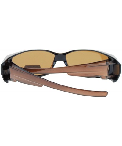 Rectangular Womens Polarized Fit Over Glasses Sunglasses Rhinestones Rectangle - Brown - C51880KK0D9 $15.97