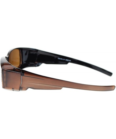 Rectangular Womens Polarized Fit Over Glasses Sunglasses Rhinestones Rectangle - Brown - C51880KK0D9 $15.97