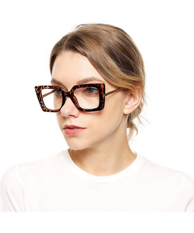 Oversized Anti-Blue Block Light Pearl Inlay Arm Cat Eye Reading Glasses - Anti Blue - Leopard Frame - C718X6OHTUM $12.20