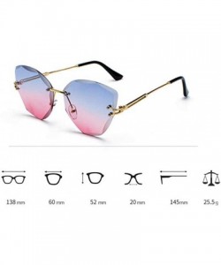 Rimless New Summer Rimless Sunglasses Women Diamond Trimming Sun glasses Gradient Clear Lens Metal - 1 - CI18T0YT4N2 $11.50