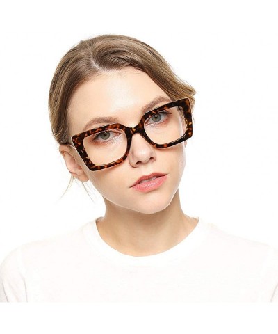 Oversized Anti-Blue Block Light Pearl Inlay Arm Cat Eye Reading Glasses - Anti Blue - Leopard Frame - C718X6OHTUM $12.20