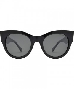 Oversized Women's Bold Oversized Chunky Cat Eye Vintage Sunglasses - Black + Polarized Smoke Lens - CN18U9LC6HH $11.15