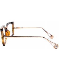 Oversized Anti-Blue Block Light Pearl Inlay Arm Cat Eye Reading Glasses - Anti Blue - Leopard Frame - C718X6OHTUM $12.20