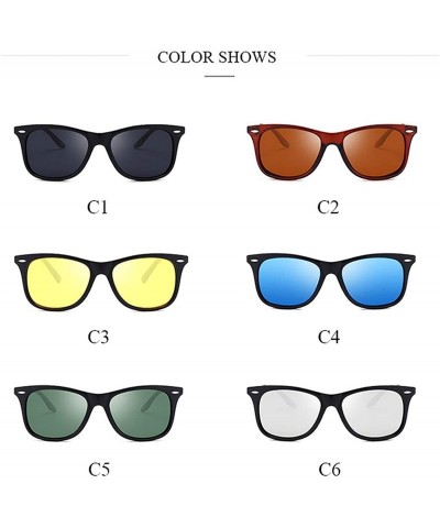 Oversized Vintage Retro Sunglasses Men Polarized Square 2019 Er Sun Glasses UV400 Driving Mirror Goggle - C1 - CI199C7YG6N $2...