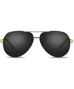 Aviator Polarized Aviator Sunglasses/Night Vision Glasses for Driving Men Women - Gold-gray01 - C6190XK9953 $20.48
