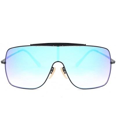 Goggle New Vintage Oversized Sunglasses Women Goggles Sun Glasses Men Brand Designer Mirror One Piece Eyewear - C6198KRXCZS $...