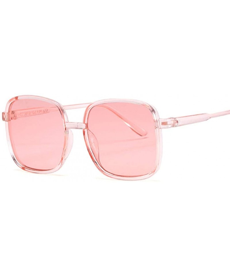 Square Fashion Vintage Square Women Sunglasses Retro Candy Pink Sunglass UV400 - Pink - C318U56IRDX $11.88