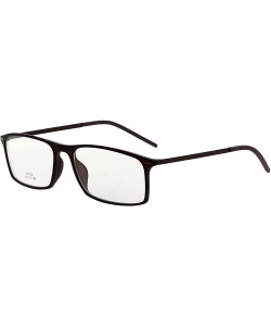 Rectangular Vintage Clear Lens Glasses With Fashion Polarized Sunglasses Clip L8172 - Brown Frame - CO12NZ49HL8 $12.48