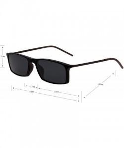 Rectangular Vintage Clear Lens Glasses With Fashion Polarized Sunglasses Clip L8172 - Brown Frame - CO12NZ49HL8 $12.48