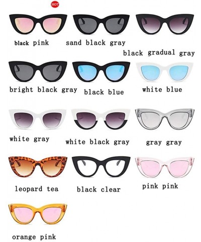 Cat Eye Women Cat Eye Sunglasses Retro Mirror Lens Sun Glasses Ladies Colorful Glasses UV400 - Gray Gray - CN199O6SESU $7.80