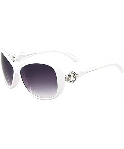 Oval Vintage Sunglasses UV400 New Fashion Unisex Stylish Glasses Shades Eyewear - White - C7196Z0K593 $6.59